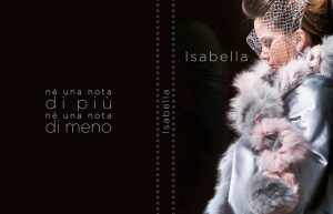 Cover Libro Isabella - Alessandra Rinaldi con mantella in raso di seta e fiori di visone FENDI