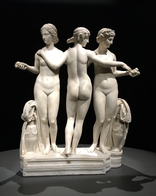 Helcee Statua In Alabastro Delle Tre Grazie - Agalia, Thalia Ed Euphrosyne - Scultura Greca Fatta A Mano, 25 Cm (10 Pollici)