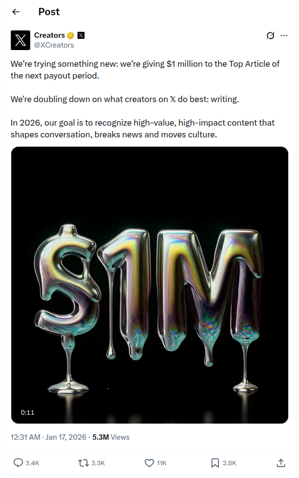 Concorso 1 milione dollari X